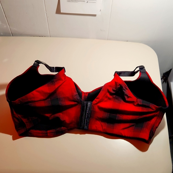 ❤NWT VINTAGE TORRID WIRELESS BRA LIGHTLY LINED - RED BLACK PLAID BACK SMOOTHING - Picture 6 of 10